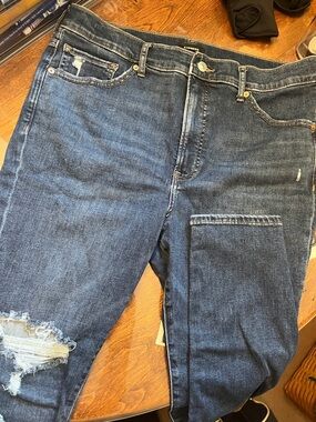 EXPRESS Dark Blue Distressed Women’s Jeans